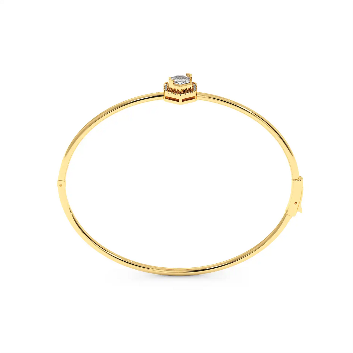 Solitaire Halo Bracelet - Hexagon