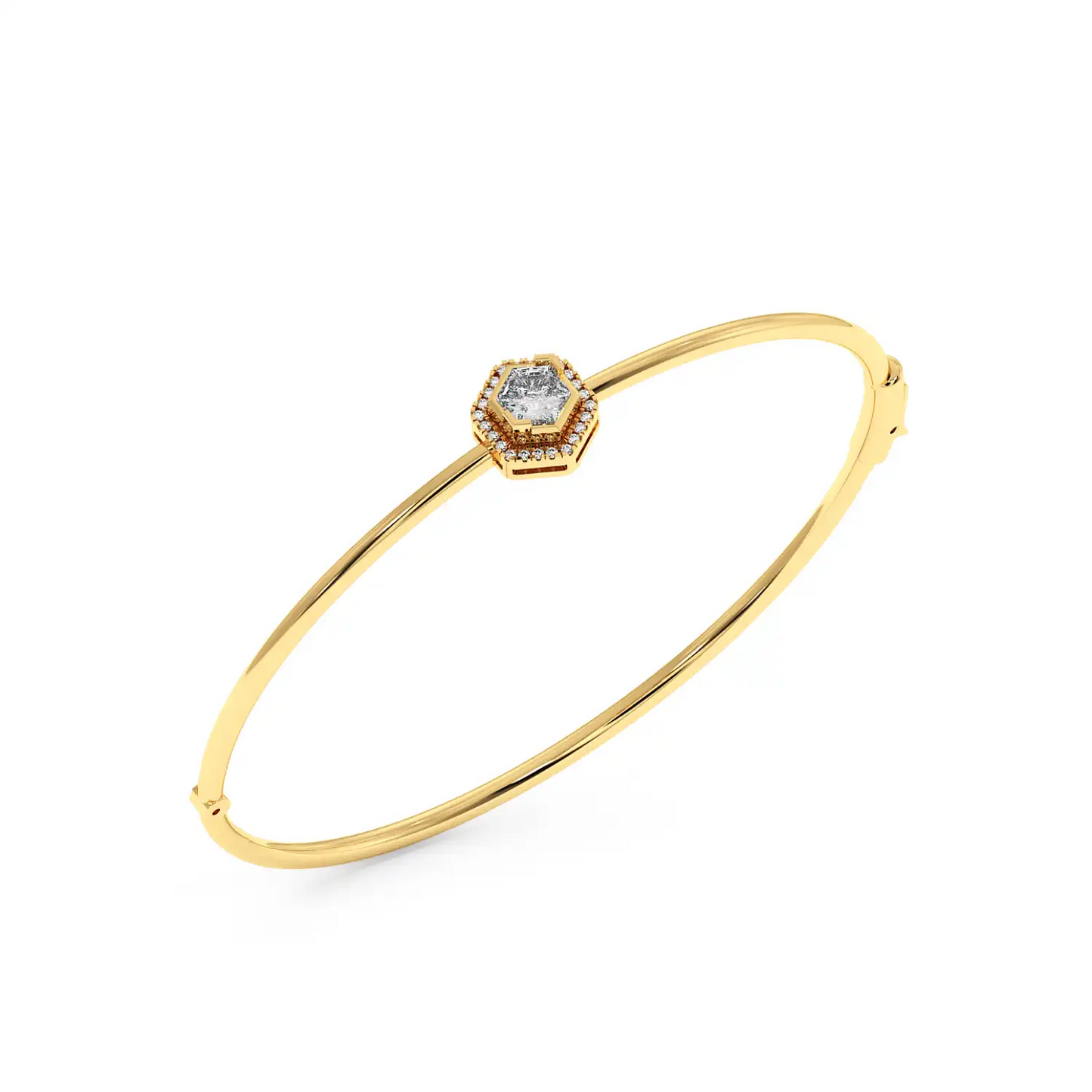 Solitaire Halo Bracelet - Hexagon