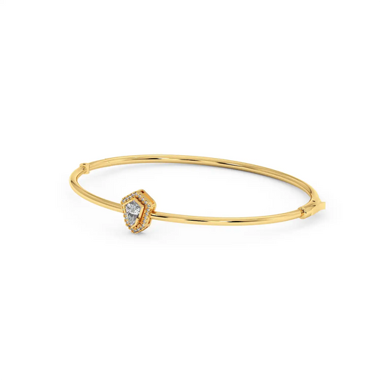 Solitaire Halo Bracelet - Shield