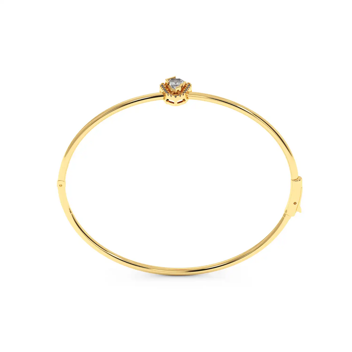 Solitaire Halo Bracelet - Shield