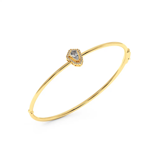 Solitaire Halo Bracelet - Shield
