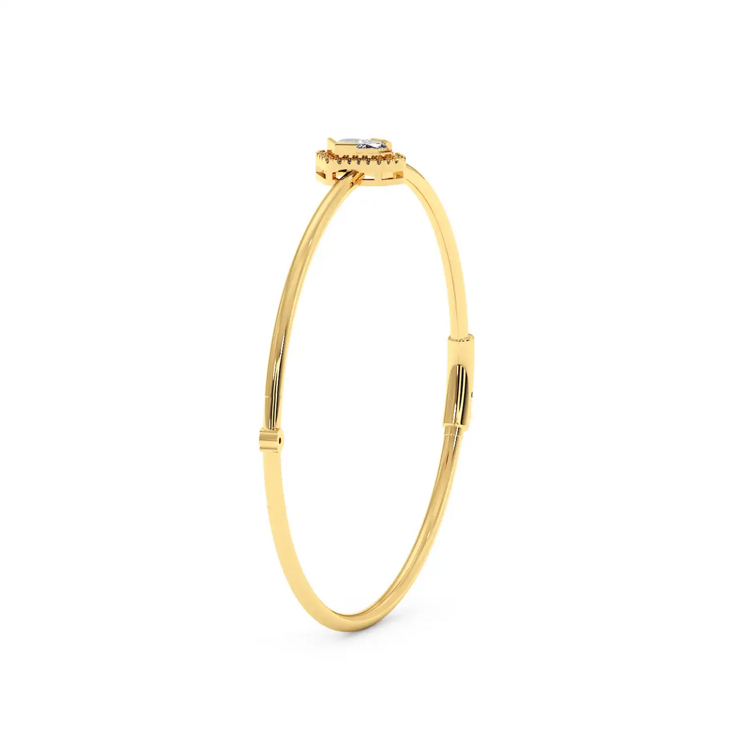 Solitaire Halo Bracelet - Shield