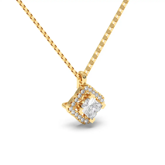 Halo Flower Cut Pendent Necklace