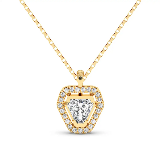 Solitaire Halo Pendant - Coffin