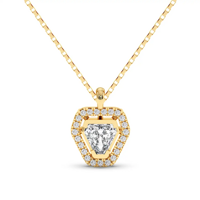 Solitaire Halo Pendant - Coffin