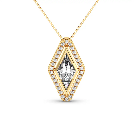 Solitaire Halo Pendant - Lozenge