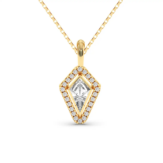 Solitaire Halo Pendant - Kite