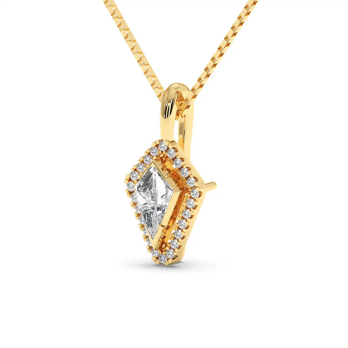 Solitaire Halo Pendant - Kite