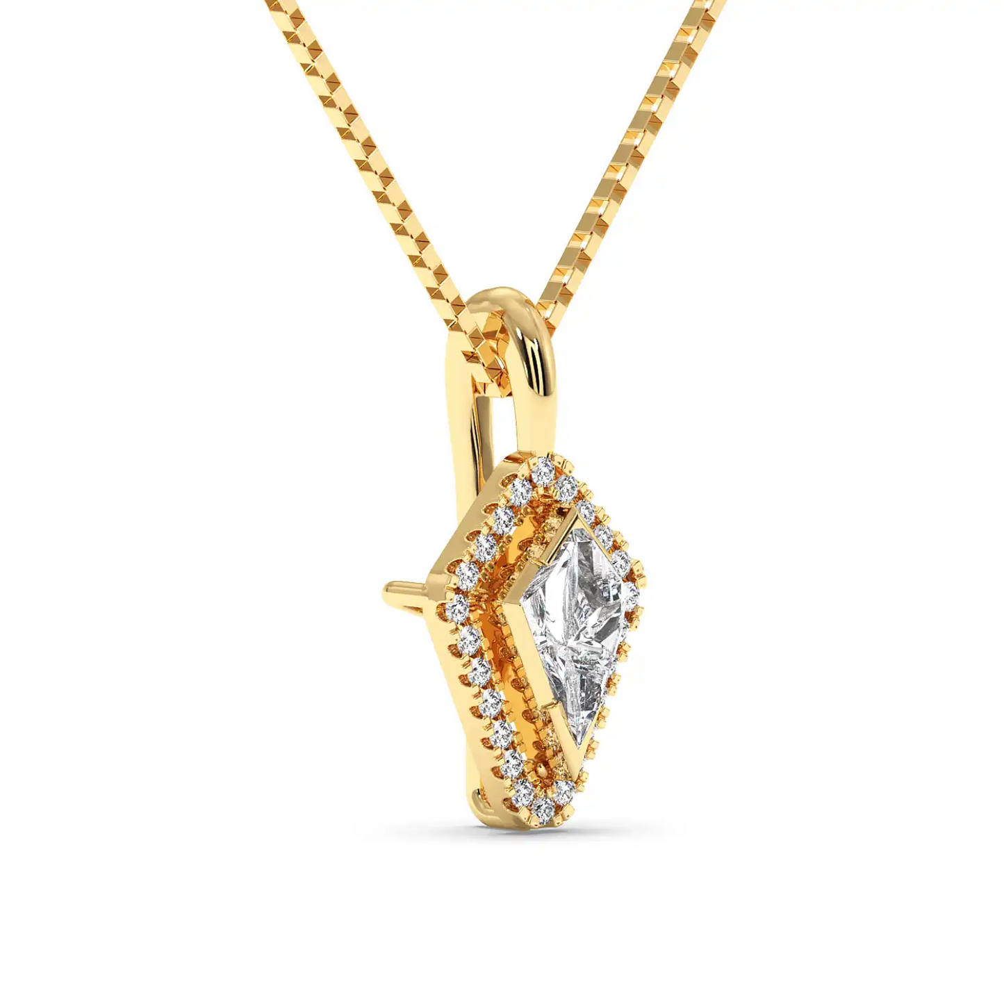 Solitaire Halo Pendant - Kite
