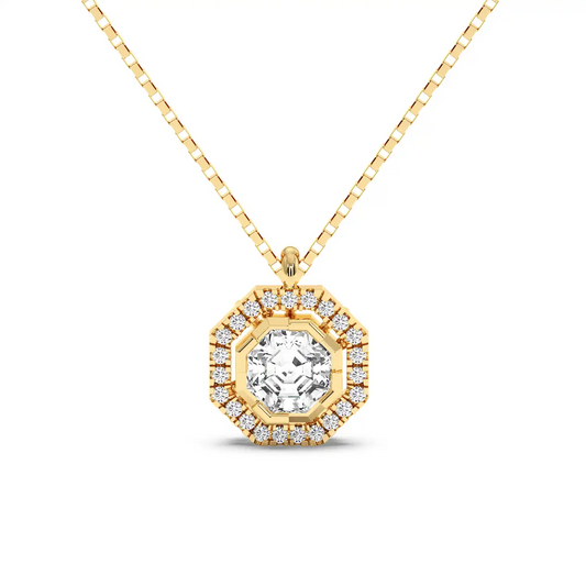 Solitaire Halo Pendant - Octagon