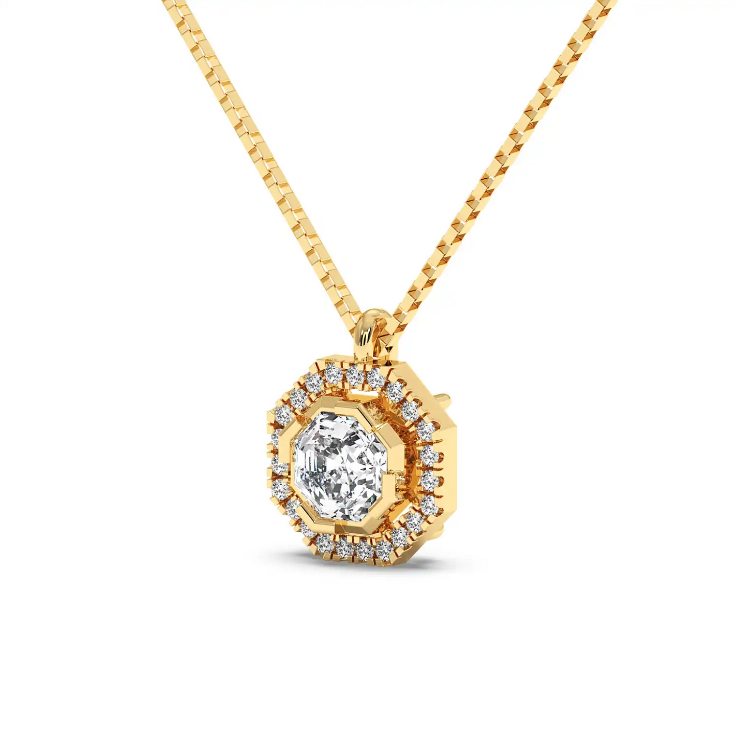 Solitaire Halo Pendant - Octagon