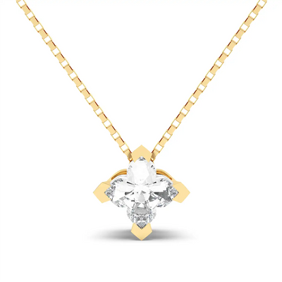 Floral Solitaire Pendant Necklace