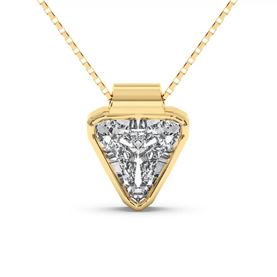Bezel set Trillion Pendant Necklace