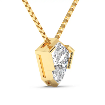 Bezel set Shield Pendant Necklace