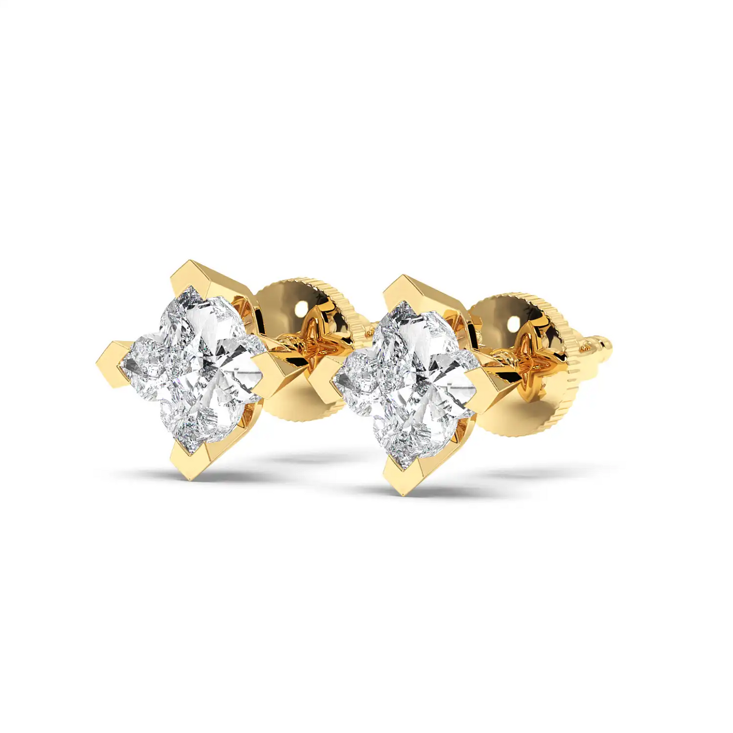 Solitaire Earring - Floral