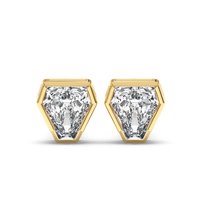 Bezel Coffin Stud Earring
