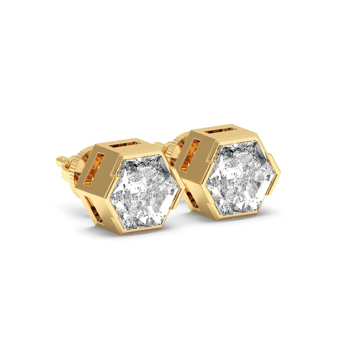 Solitaire Earring - Hexagon