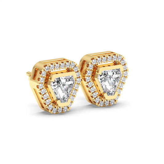 Solitaire Halo Earring - Coffin