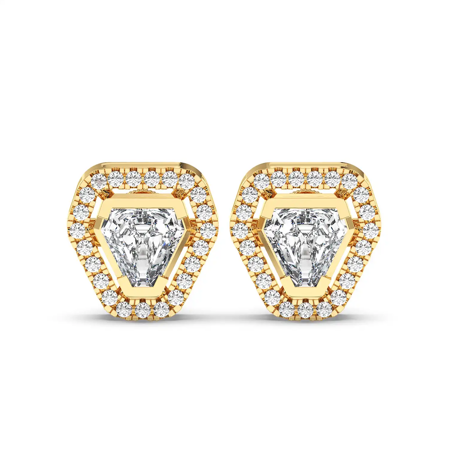 Solitaire Halo Earring - Coffin