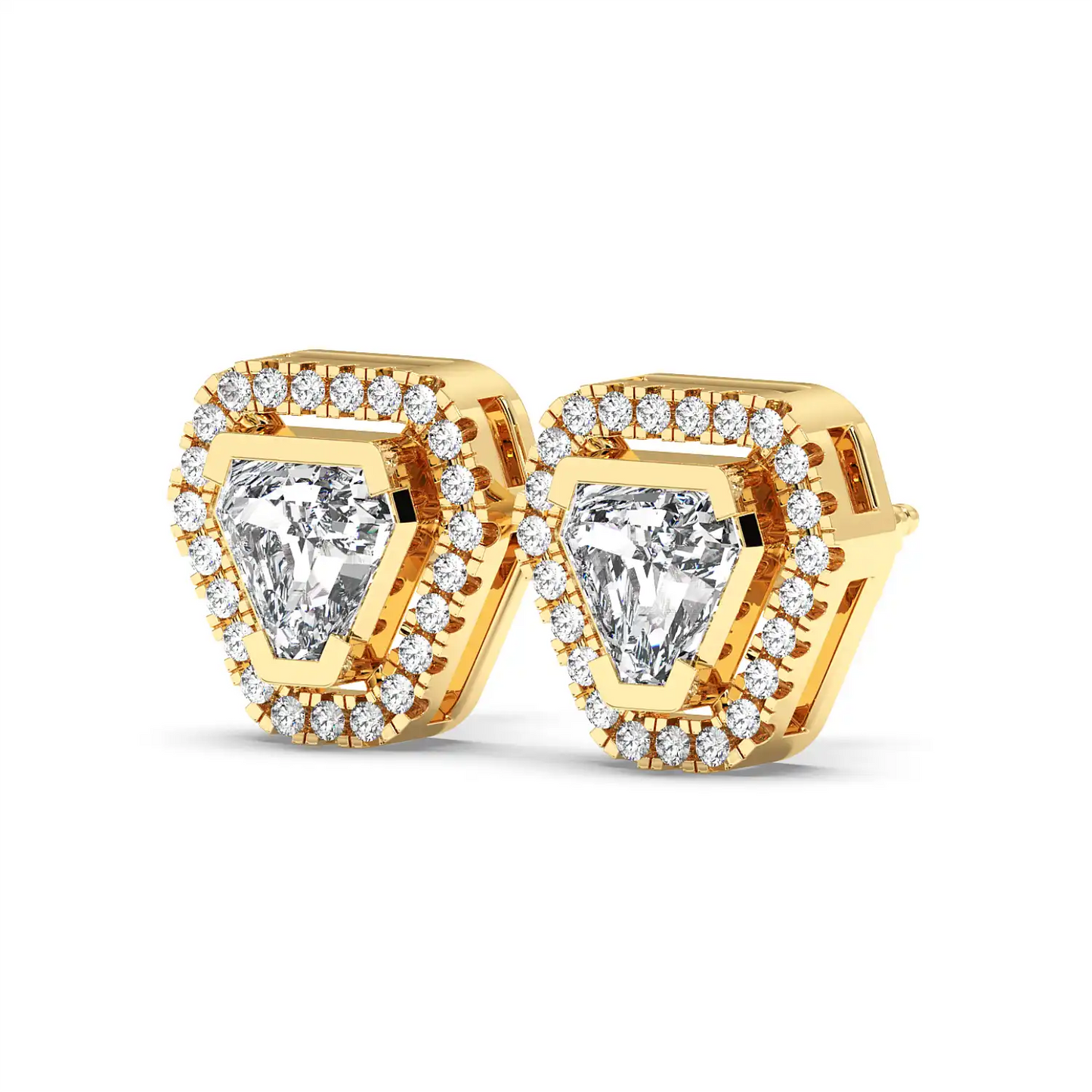 Solitaire Halo Earring - Coffin
