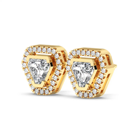 Solitaire Halo Earring - Coffin