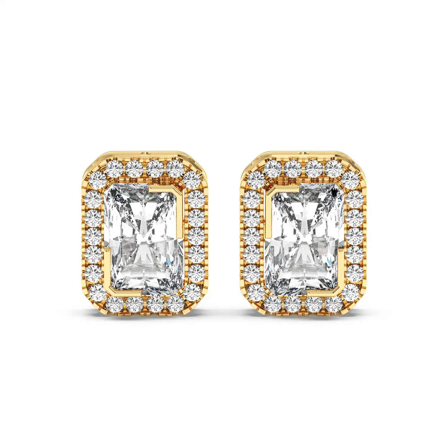 Solitaire Halo Earring - Radiant