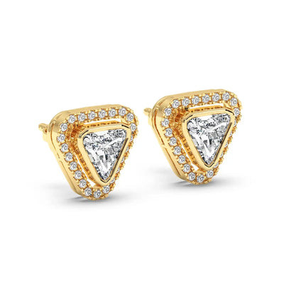 Solitaire Halo Earring - Trillion