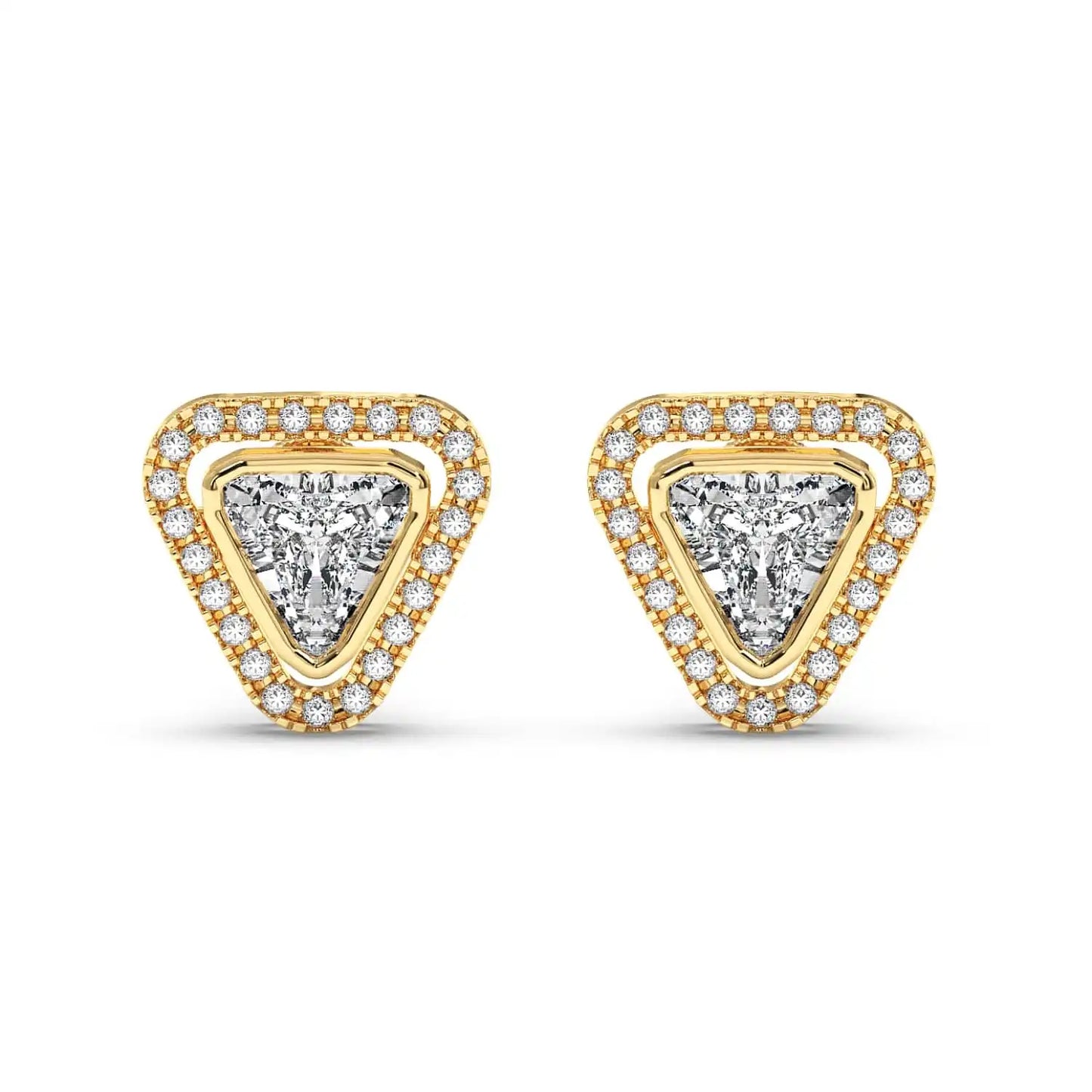 Solitaire Halo Earring - Trillion