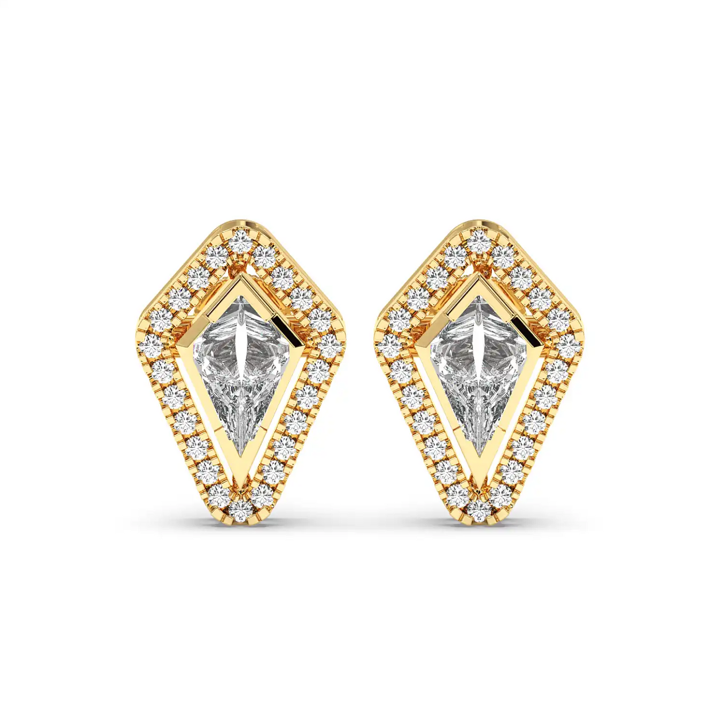 Solitaire Halo Earring - Kite