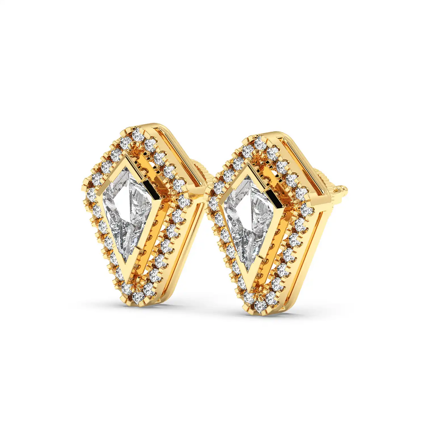 Solitaire Halo Earring - Kite