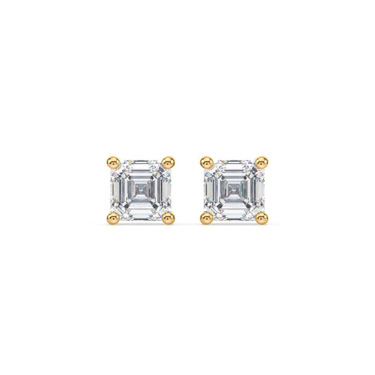 Asscher Stud Earring