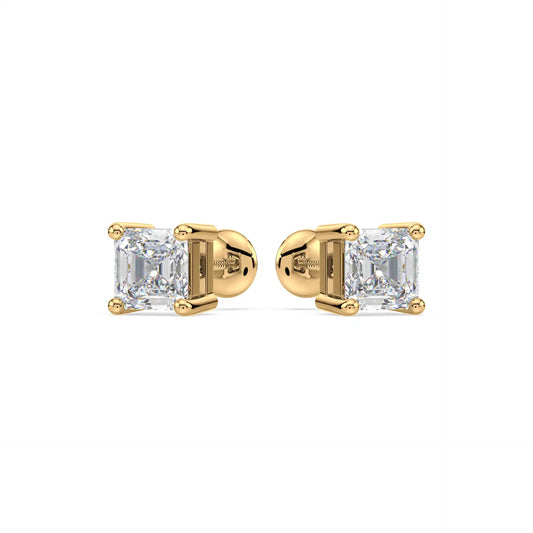 Solitaire Earring - Asscher