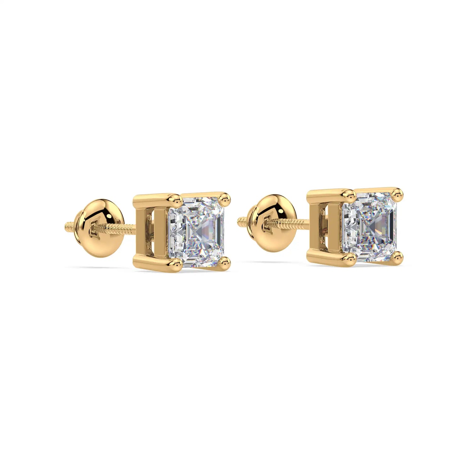 Solitaire Earring - Asscher