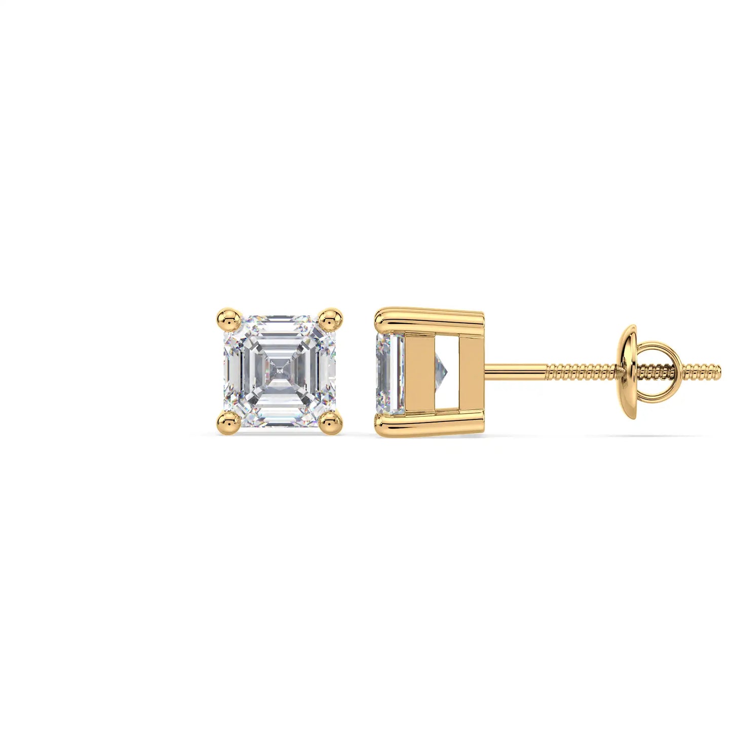 Solitaire Earring - Asscher