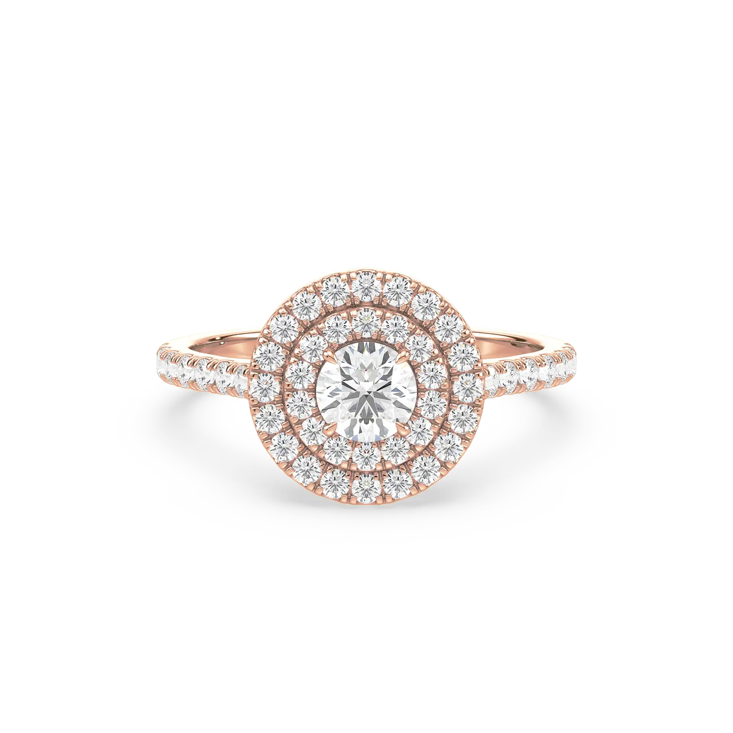 Solitaire double Halo Ring