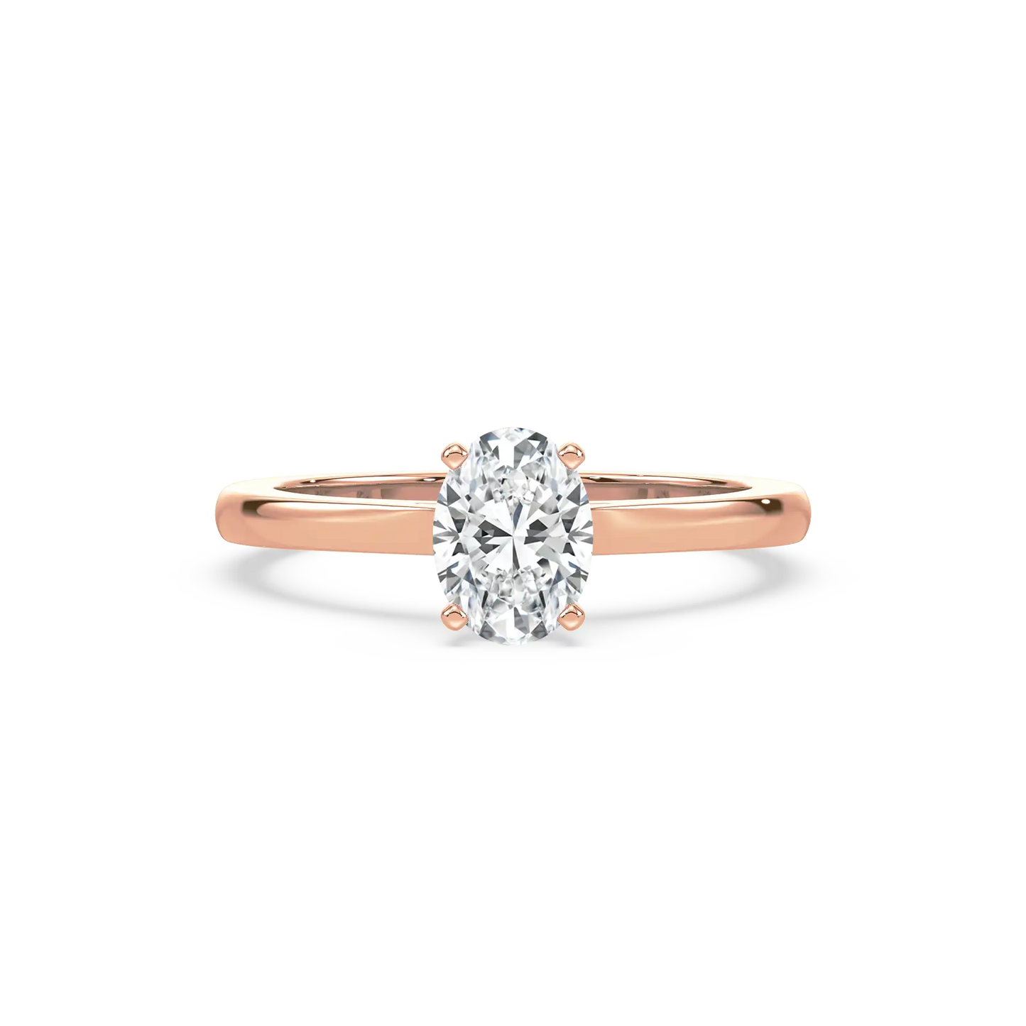 Solitaire Hidden Halo Oval Ring