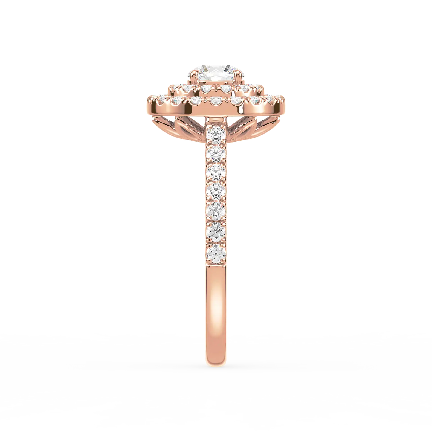 Solitaire double Halo Ring
