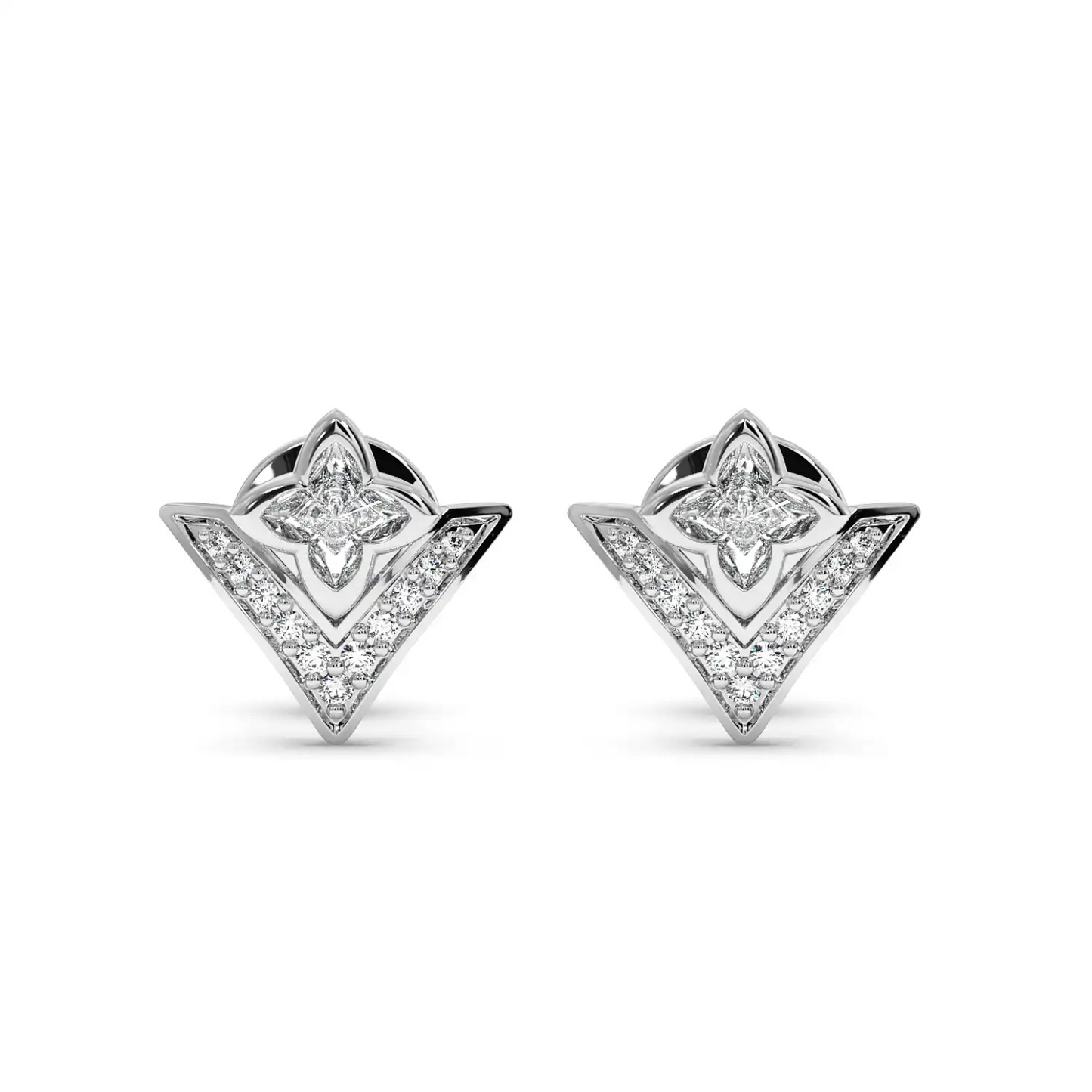 Floral V-Stud Earrings