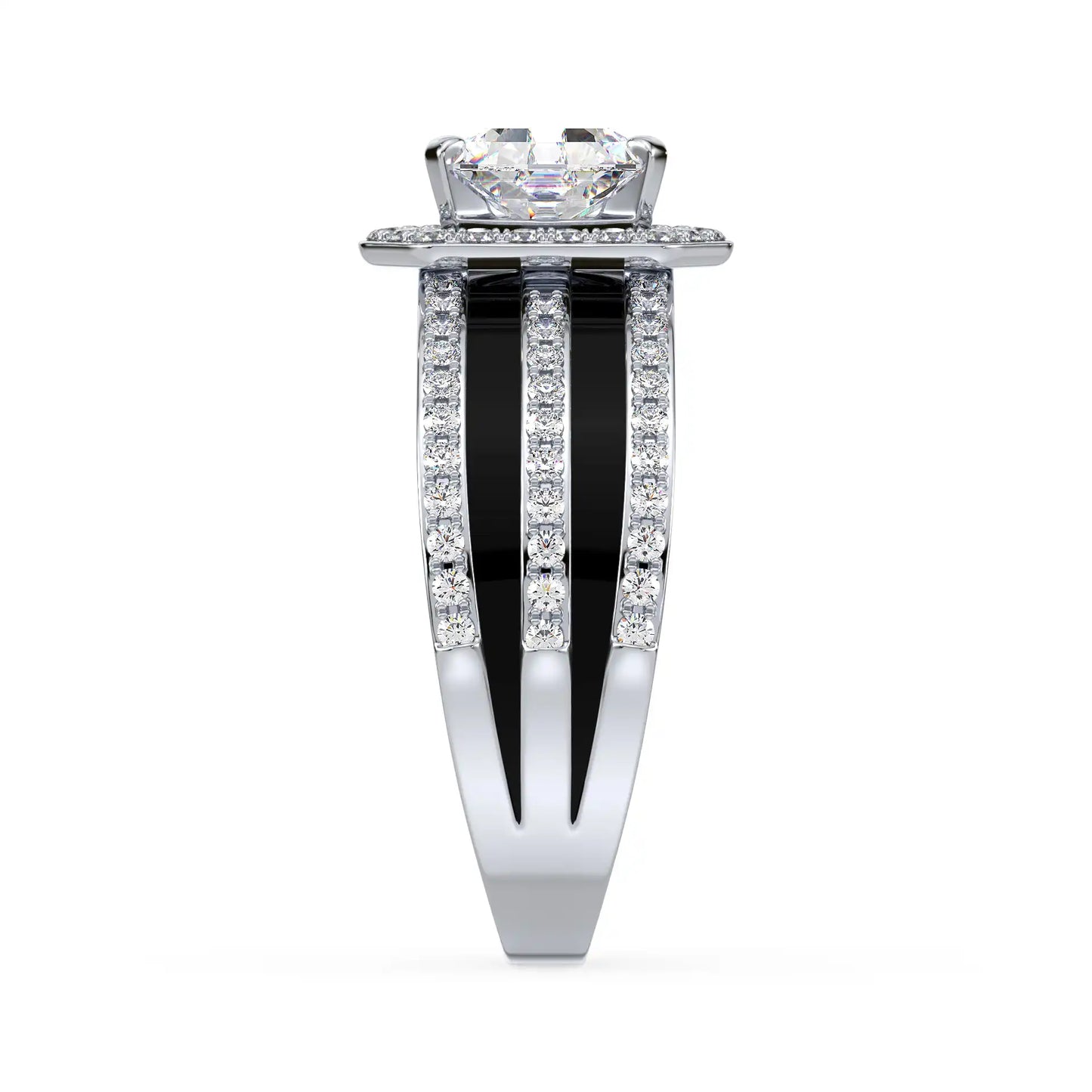 Solitaire Halo Ring - Trillion