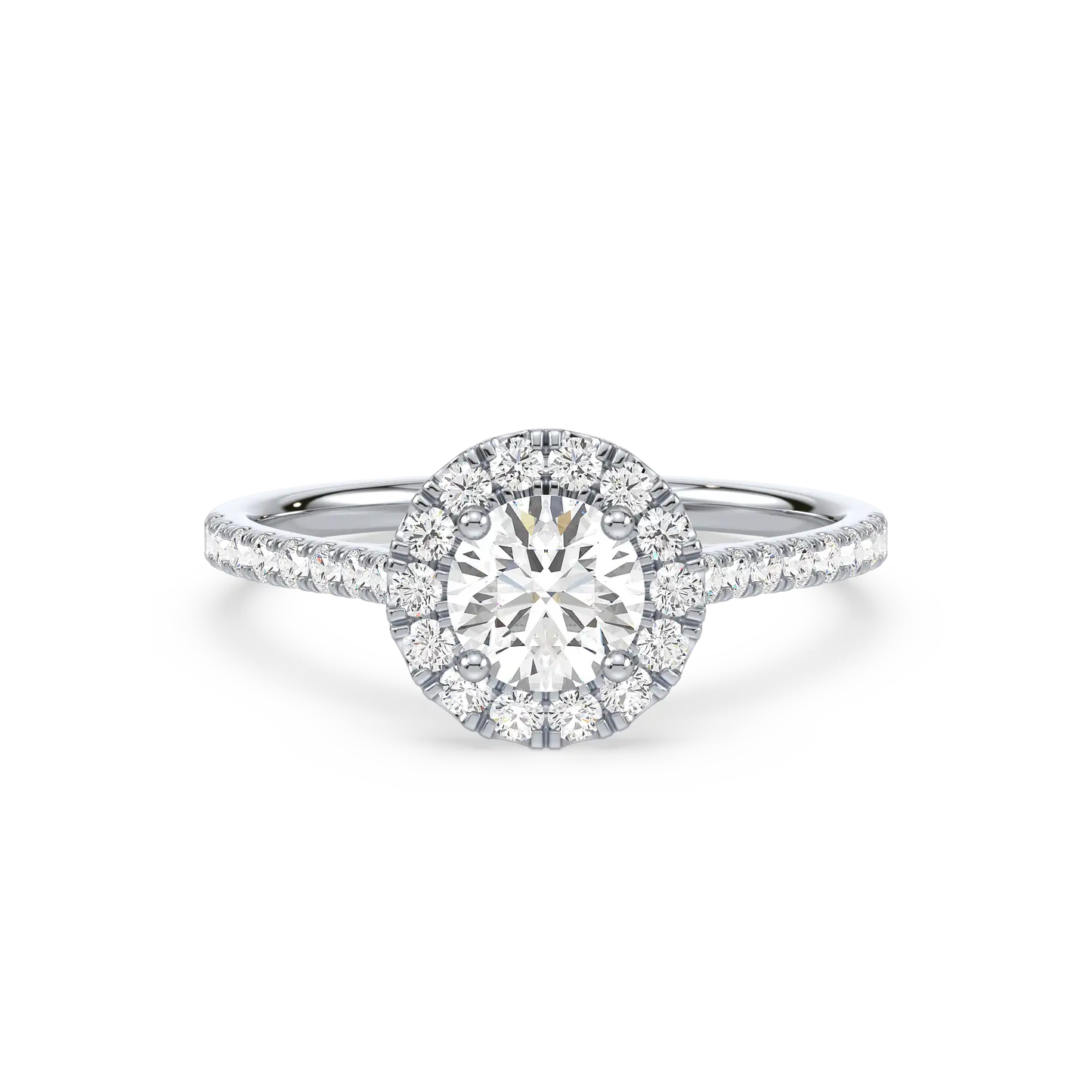 Solitaire Halo Ring - Round