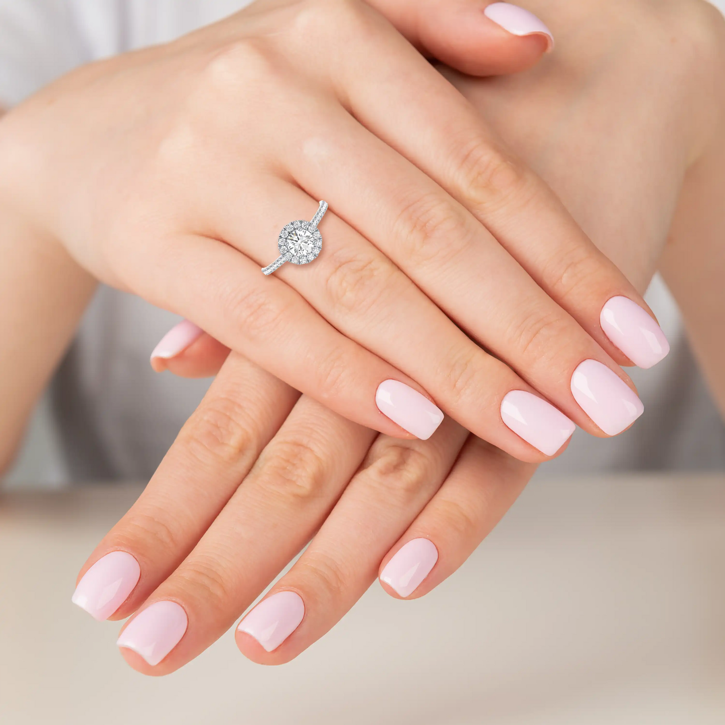 Solitaire Halo Ring - Round
