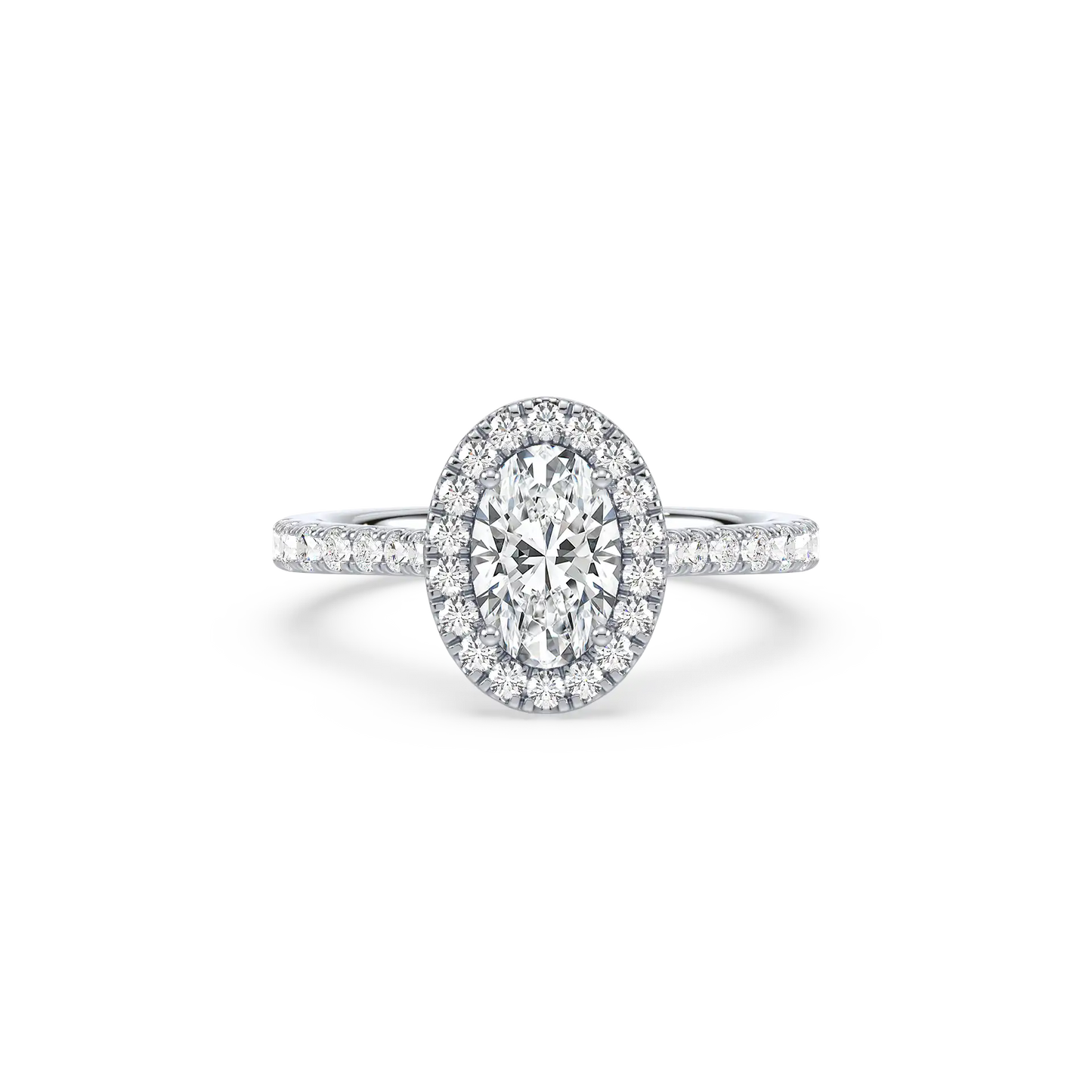 Solitaire Halo Ring - Oval