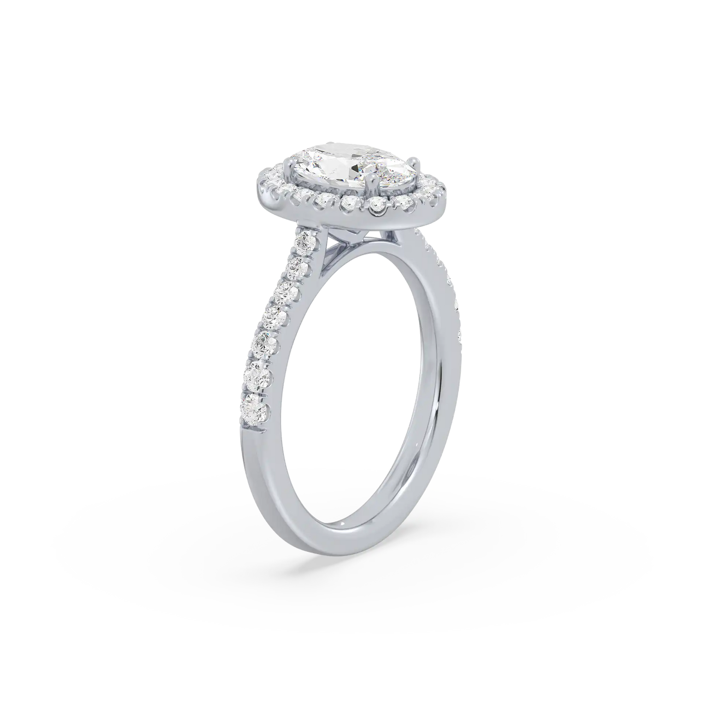 Solitaire Halo Ring - Oval