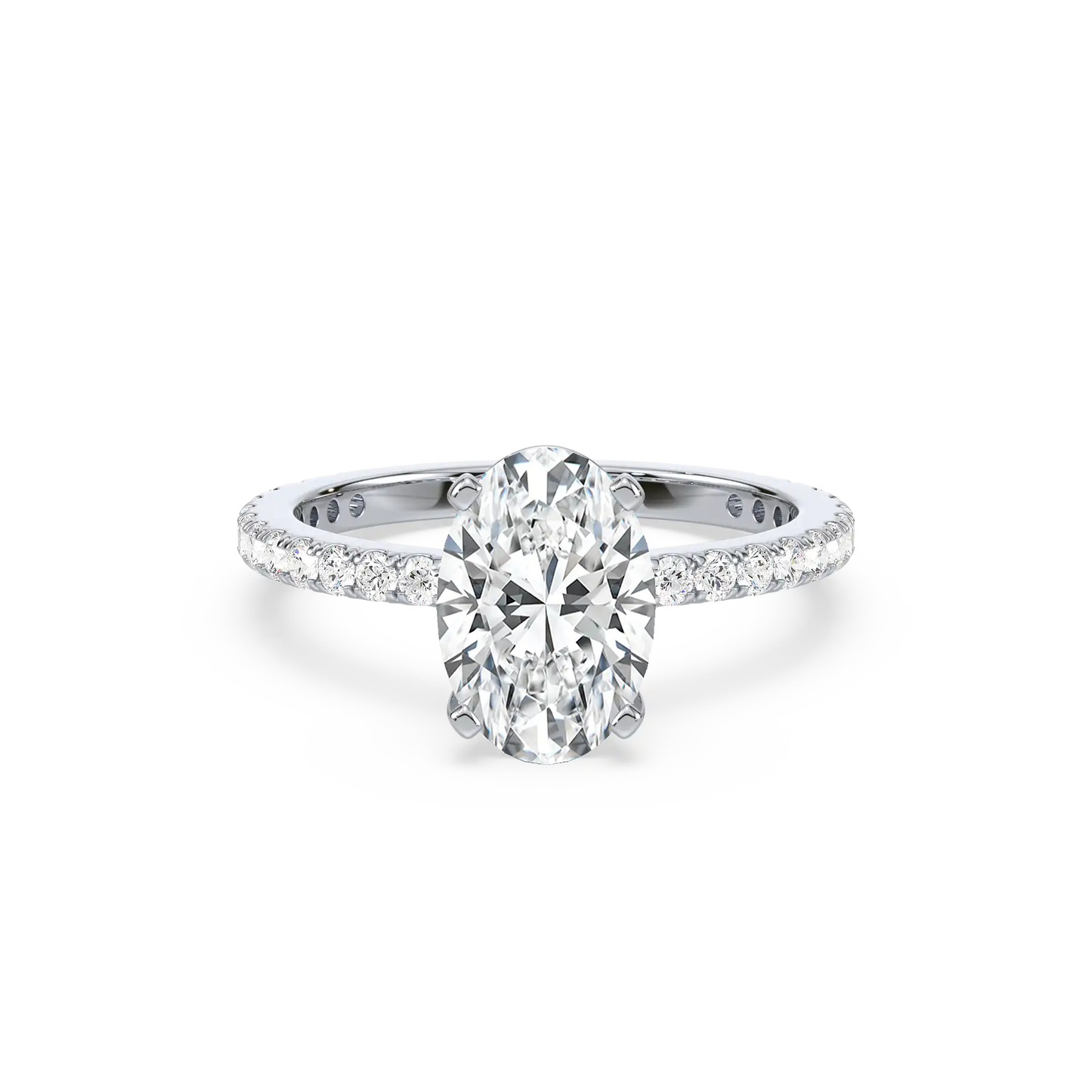 Solitaire Hidden Halo Ring - Oval