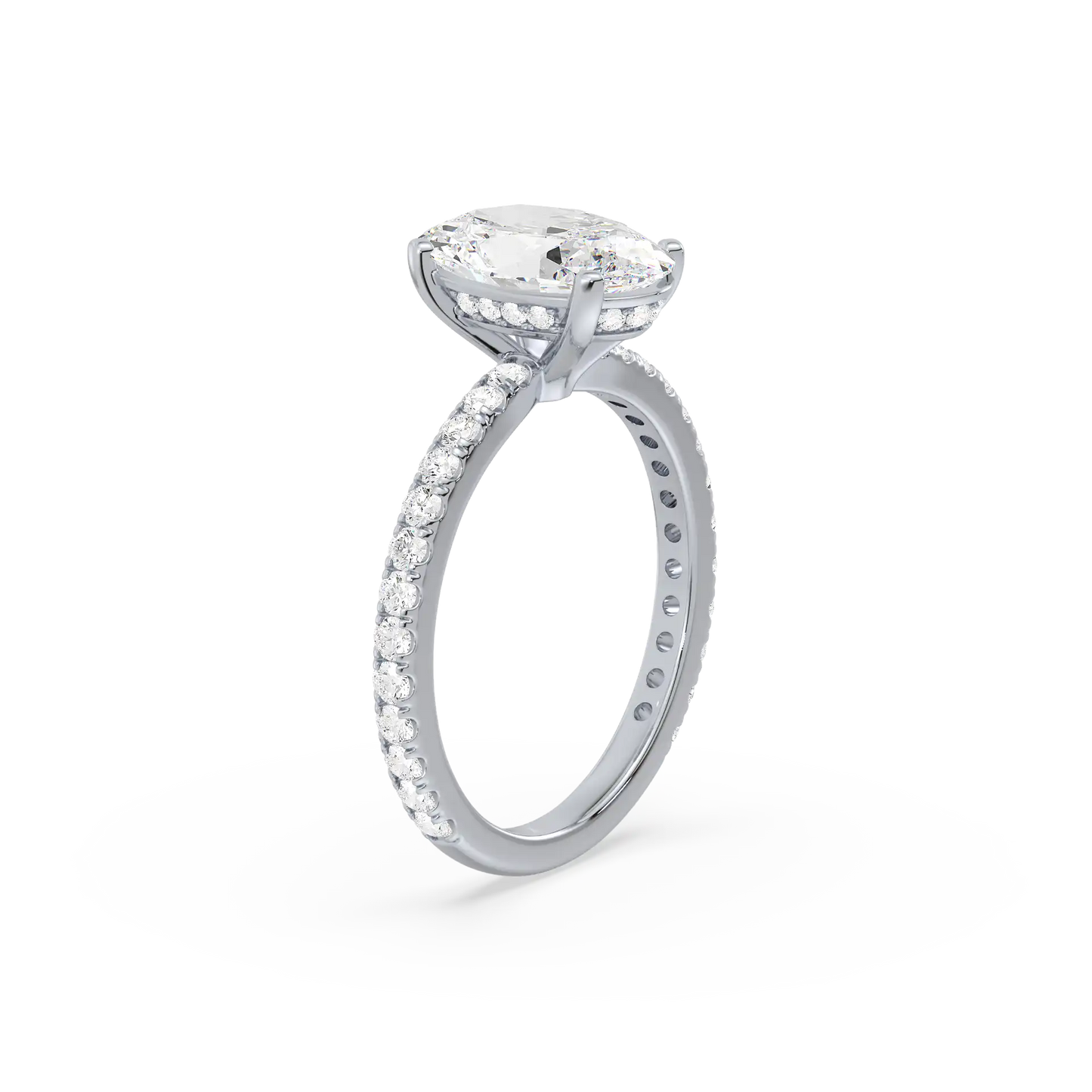 Solitaire Hidden Halo Ring - Oval
