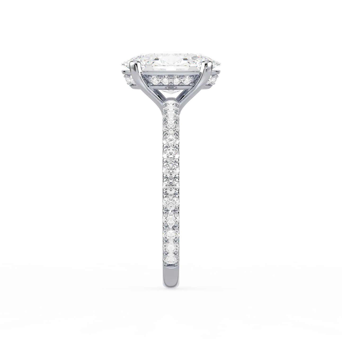 Solitaire Hidden Halo Ring - Oval