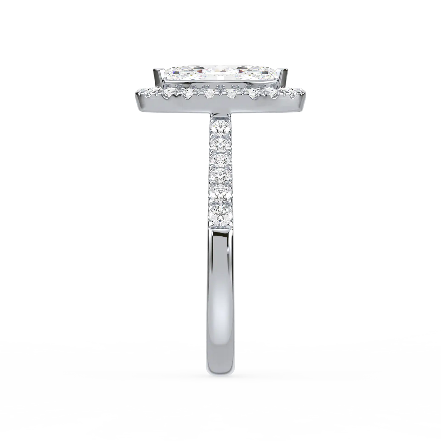 Solitaire Halo Ring - Marquise
