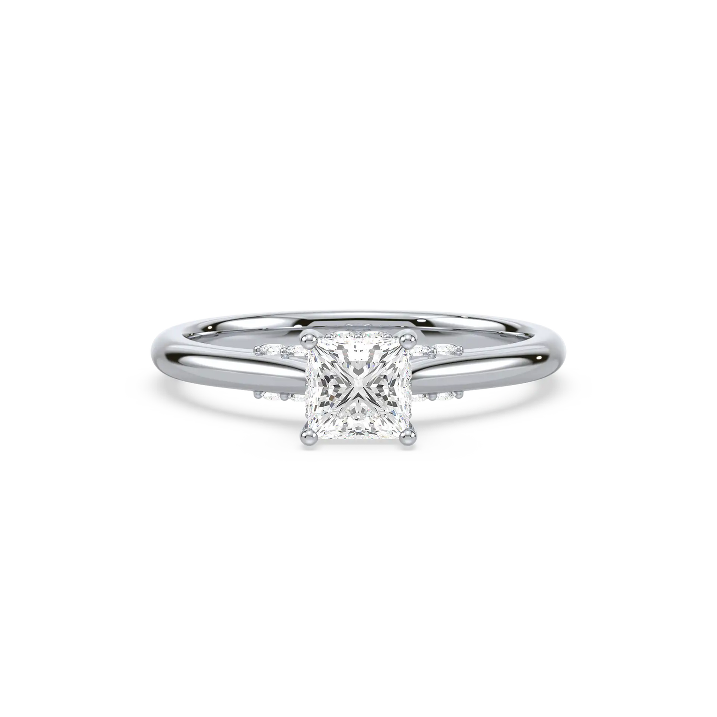 Solitaire Hidden Halo Ring - Princess