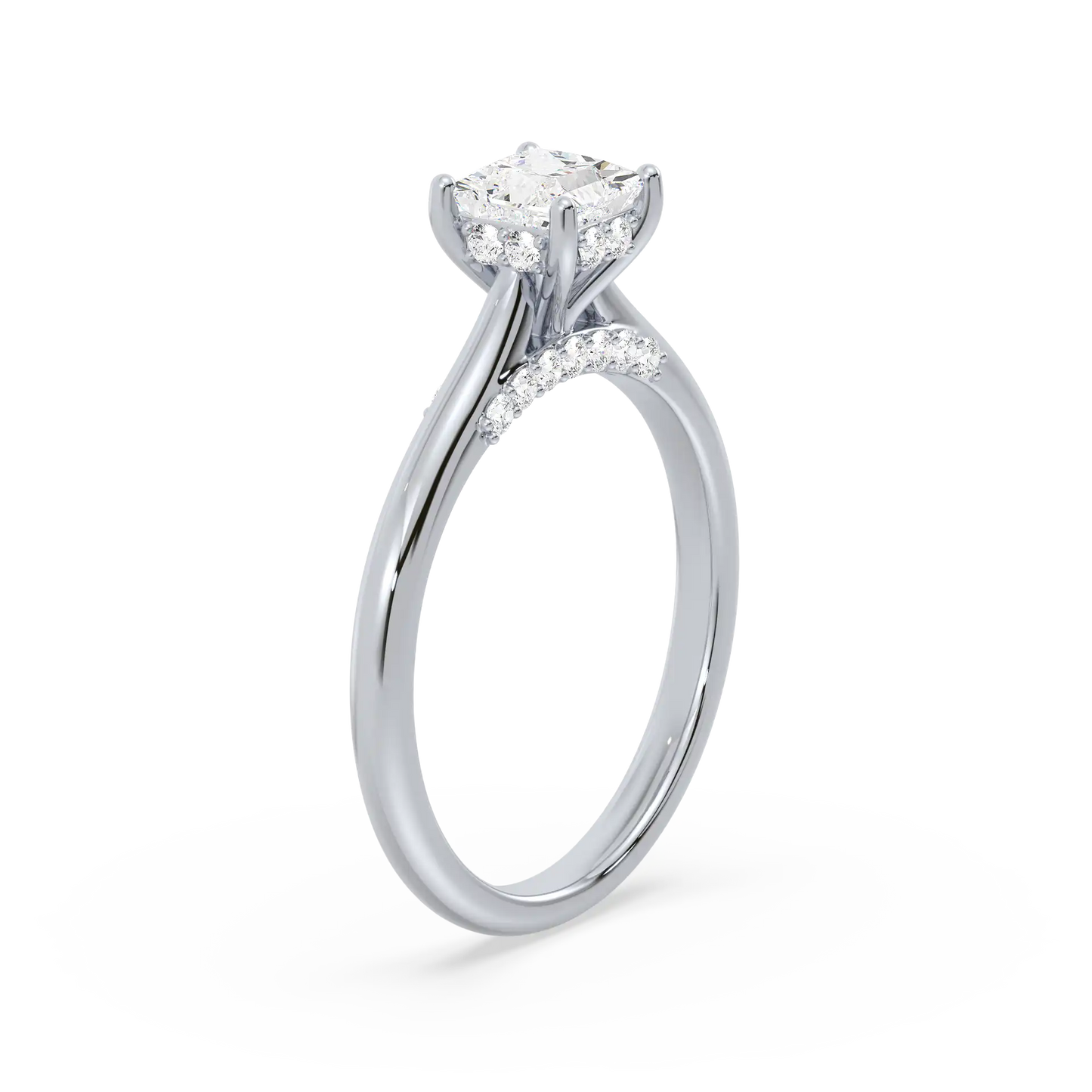 Solitaire Hidden Halo Ring - Princess