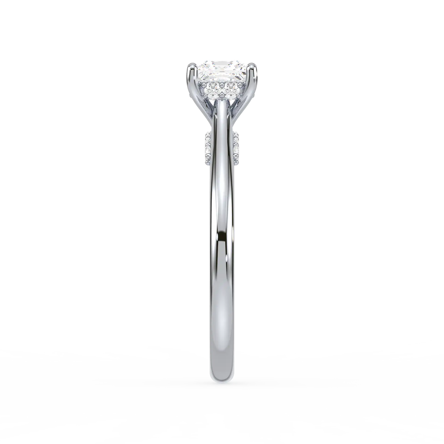 Solitaire Hidden Halo Ring - Princess